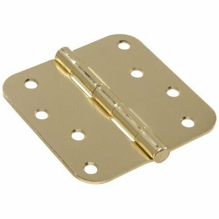 HILLMAN 4 in Residential Door Hinge with 062 in Round Corners Brass Plated 851246